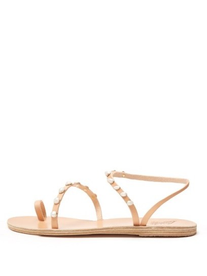 ANCIENT GREEK SANDALS Apli Eleftheria leather sandals | embellished strappy flats | flat summer shoes - flipped