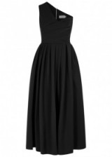 PREEN BY THORNTON BREGAZZI April black one-shoulder midi dress – chic lbd