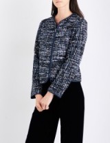 ARMANI COLLEZIONI Collarless metallic-tweed jacket ~ smart jackets