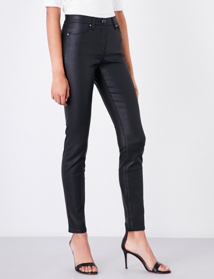 ARMANI JEANS Waxed-effect skinny high-rise jeans - flipped