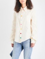 ART SCHOOL Crystal-embellished linen shirt | cream shirts