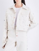 ART SCHOOL Crystal-embellished wool jacket ~ cream statement jackets ~ Autumn outerwear