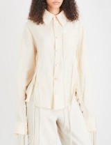 ART SCHOOL Lace-up linen shirt | contemporary cream shirts