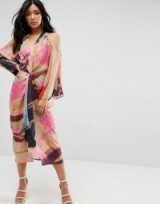 ASOS Abstract Print Kimono Midi Dress