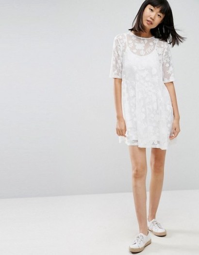 ASOS Mini Lace Smock Dress with Cami Lining - flipped