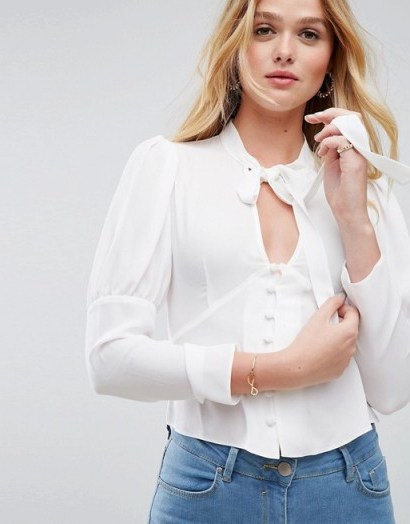 ASOS 40S Pussy Bow Blouse - flipped