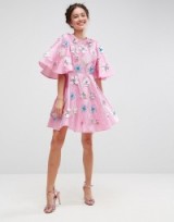 ASOS SALON Embellished Taffeta Skater Mini Dress – lilac party dresses