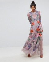 ASOS SALON Embroidered Floral Maxi Dress ~ long occasion dresses