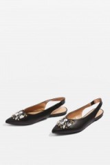 Topshop AVA Gem Slingback Shoes | jewelled flats | pointed toe flat slingbacks