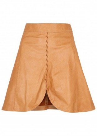 ISABEL MARANT Bady caramel leather mini skirt - flipped