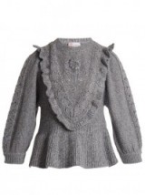REDVALENTINO Balloon-sleeved wool-blend sweater