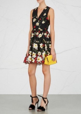ALICE + OLIVIA Becca floral-embroidered tulle dress - flipped