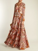 ETRO Bengal floral-print pleated crepe gown