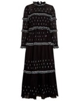 ISABEL MARANT ÉTOILE Black Embroidered Lyukio Midi Dress