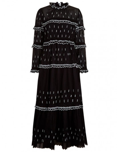 ISABEL MARANT ÉTOILE Black Embroidered Lyukio Midi Dress