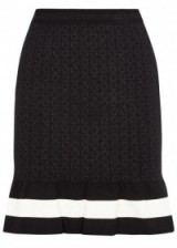 BOUTIQUE MOSCHINO Black jacquard-knit skirt | frill hem skirts