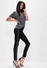 MISSGUIDED black rebel high waisted zip side skinny jeans
