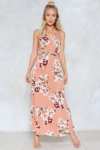 NASTY GAL Bloom Again Wrap Dress ~ long floral dresses - flipped