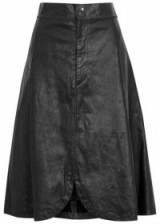 ISABEL MARANT Boral black leather midi skirt