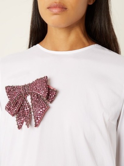 GUCCI Bow crystal-embellished brooch ~ statement jewellery - flipped