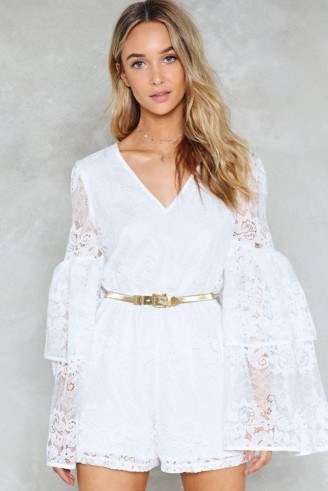 Nasty Gal Brings Me to Tiers Lace Romper - flipped