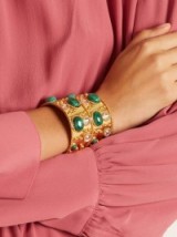 SYLVIA TOLEDANO Byzance medium gold-plated cuff ~ green stone statement cuffs ~ standout jewellery