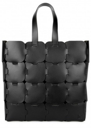PACO RABANNE Cabas Puzzle black leather tote
