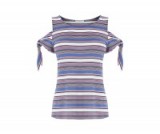 Oasis CALIFORNIA STRIPE TEE – cold shoulder tees – striped summer tops