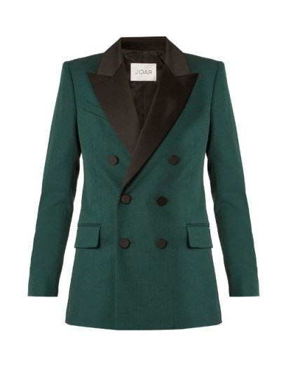 RACIL Cambridge double-breasted wool blazer ~ smart green blazers ~ trouser suit jackets - flipped