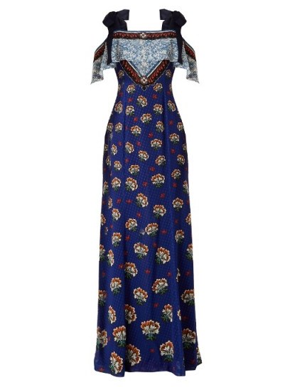 MARY KATRANTZOU Canasta Kings-print fil coupé gown ~ mixed prints ~ designer gowns - flipped