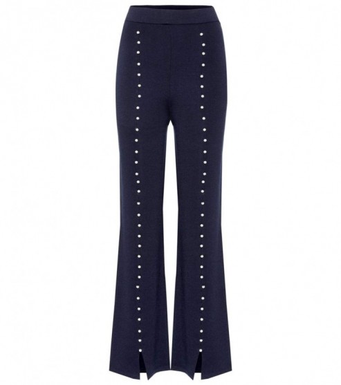 HUISHAN ZHANG Caron wool trousers | navy-blue embellished pants