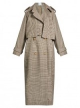 STELLA MCCARTNEY Cecile oversized hound’s-tooth wool trench coat ~ houndstooth winter coats