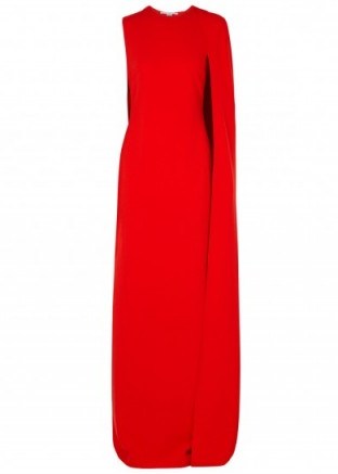 STELLA MCCARTNEY Cecilia bright red cape-effect gown - flipped