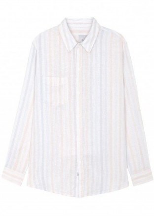 RAILS Charli striped linen blend shirt | casual stripe shirts - flipped