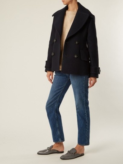 ACNE STUDIOS Cheye T Melton double-breasted wool coat ~ stylish winter coats/jackets - flipped