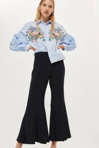 Topshop Clean Panel Cropped Flare Trousers - flipped