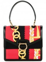 CÉLINE VINTAGE chain pattern handbag – small chic handbags – designer top handle bags