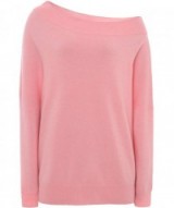 COCOA CASHMERE Cashmere Bardot Off-Shoulder Jumper | pink jumpers | knitwear