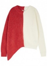 MM6 BY MAISON MARGIELA Colour-block wool blend jumper | asymmetric hem jumpers