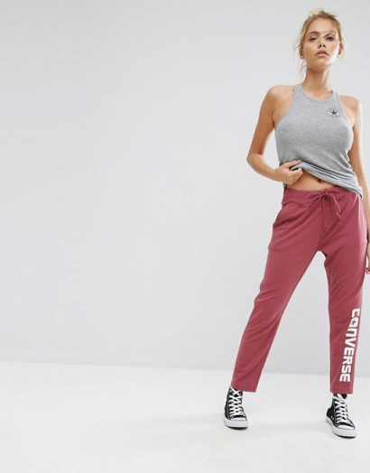 Converse Wordmark Tapered Pant In Burgundy | joggers | jogger pants | sportswear