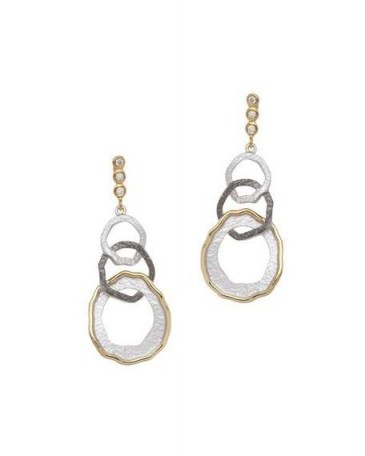 COOMI Serenity Link Drop Earrings with Diamonds - flipped