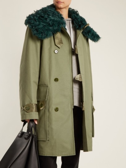 ACNE STUDIOS Cornel shearling-collar cotton-canvas coat ~ stylish winter coats