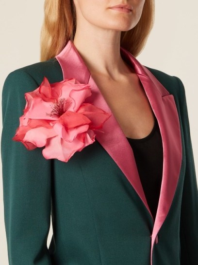 RACIL Country Flower silk-organza brooch ~ statement jewellery ~ large pink floral brooches - flipped