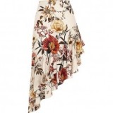 River Island Cream floral print asymmetric frill hem skirt – summer skirts