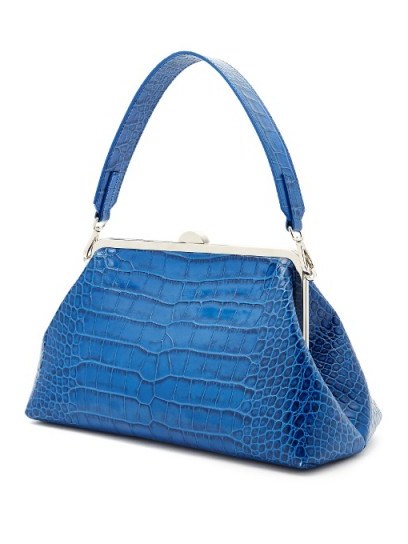 MARQUES’ALMEIDA Crocodile-effect leather bag ~ electric-blue handbags ~ stylish bags - flipped