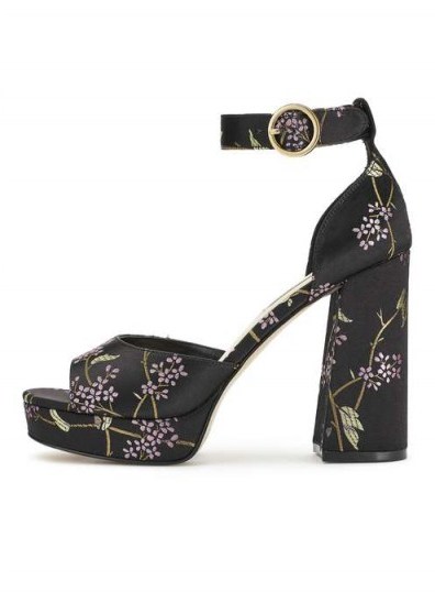 MISS SELFRIDGE Crush Oriental Platform Sandals ~ floral print platforms - flipped
