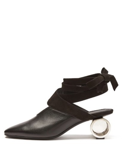 J.W.ANDERSON Cylinder-heel leather mules ~ contemporary footwear ~ stylish shoes - flipped