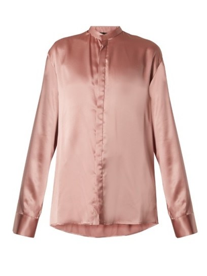 HAIDER ACKERMANN Dali oversized silk-satin blouse ~ luxe rose-pink blouses ~ classic style - flipped