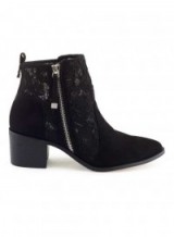 MISS SELFRIDGE DAYTON Black Lace Ankle Boots