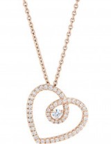 DE BEERS Heart pink-gold and diamond pendant